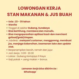 Jaga stand ayam dan jus buah