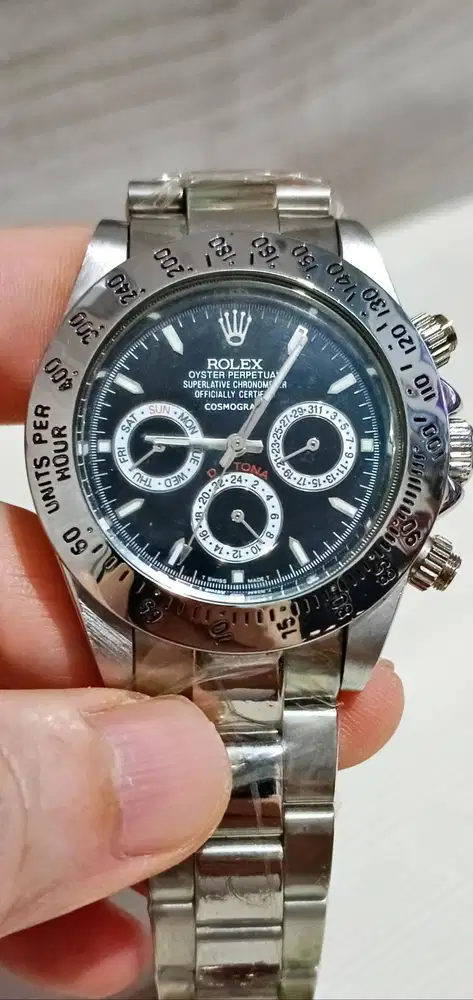Jam mewah rolex daytona swiss jamin body rantai stainless matic 2jt BU
