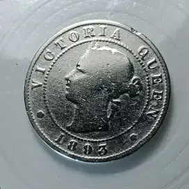 Koin Langka 1893 QUEEN VICTORIA PENNY INGGRIS JAMAIKA KOLEKSI MURAH