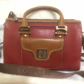 TAS CHARLES LOUVIER MERAH KULIT