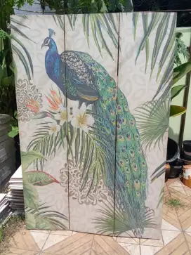Sketsel ruangan motif burung lebar 120 tinggi 180 cm