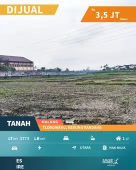 Dijual Tanah Siap Bangun di Tlogowaru Kedung Kandang Malang