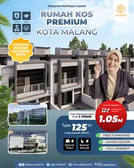 RUMAH KOS PREMIUM HARGA 1 M DEPAN UMM DAN DEKAT UB KOTA MALANG
