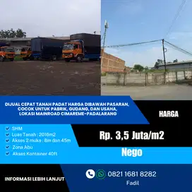 Dijual Cepat Tanah Padat Siap Bangun Mainroad Cimareme-Padalarang