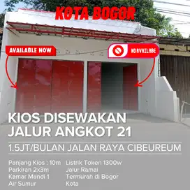 Kios Disewakan Jalur Angkot Cibeureum BNR Bogor Selatan 1pintu 1.5jt