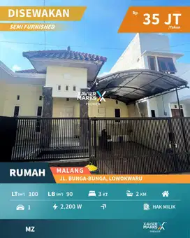 Disewakan Rumah Semi Furnish Siap Huni di Jalan Bunga2, Soehat Malang