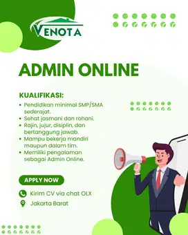 Dicari Admin Online (Sudah pengalaman)