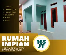 RUMAH MURAH 2 KAMAR SIAP HUNI HANYA 165 JUTAAN