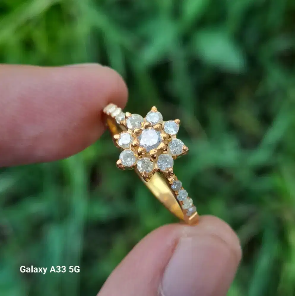 Cincin perak hanmade mata full natural berlian eropah
