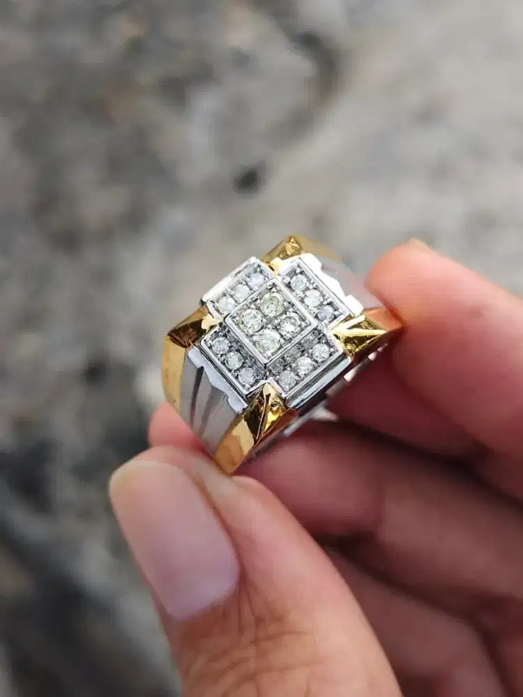 Cincin perak hanmade mata natural berlian eropah