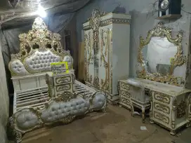 Tempat tidur set kamar terbaru full kayu jati