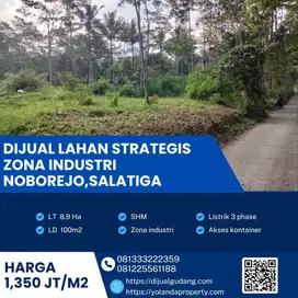 Dijual Lahan Strategis Zona Industri Noborejo,Salatiga Luas 8,7 Ha