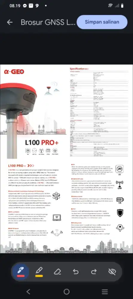 geodetik alpha geo L100 pro plus gnss rover