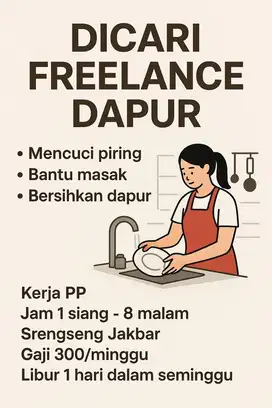 DICARI PART TIME ASISTEN DAPUR