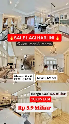 DIJUAL RUMAH BAGUS 2 LANTAI JEMURSARI MURAH SIAP HUNI
