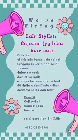 Hair stylist salon kecantikan/capster