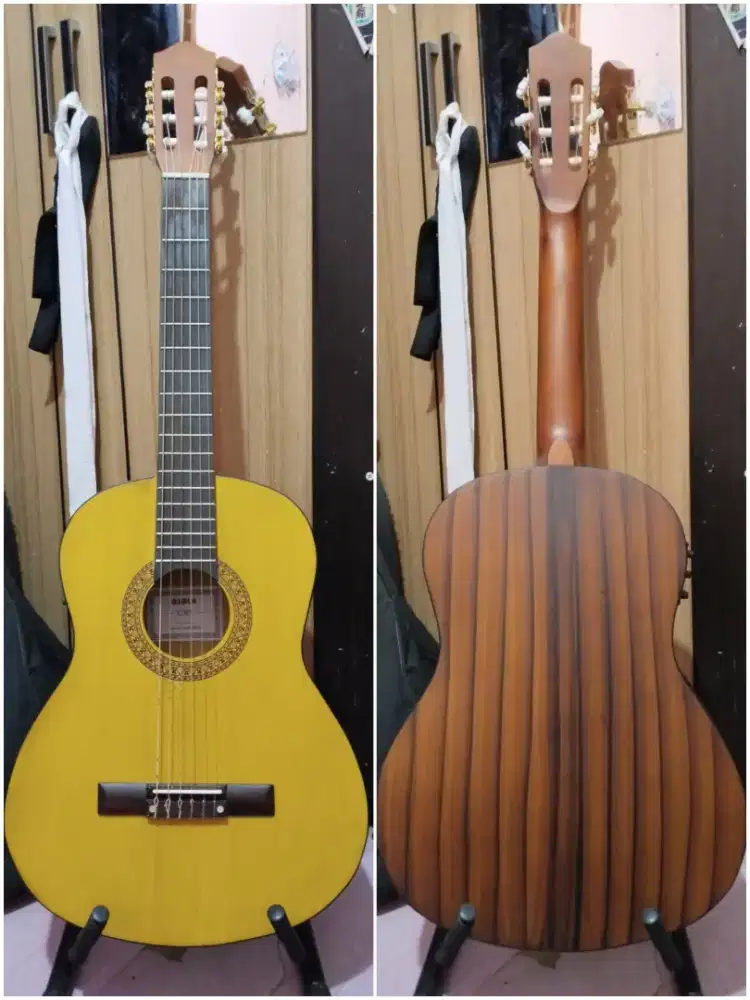gitar klasik elektrik nylon custom hq solid like new mantap nett