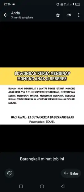 Butuh cepat mba art Momong
