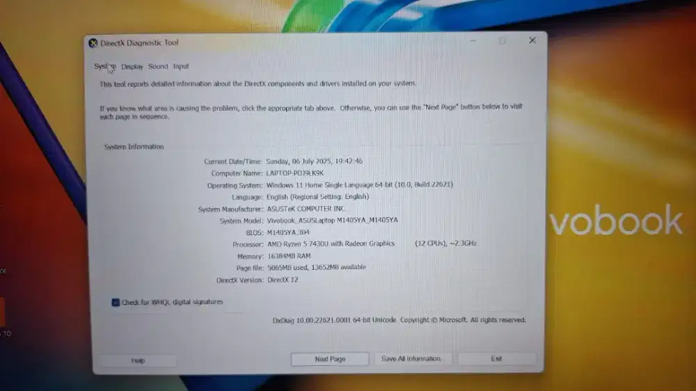 Asus Vivobook M1405YA AMD Ryzen 5