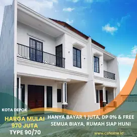 Rumah Siap Huni 2Lantai Klasik Modern Dekat Stasiun Depok & Toll