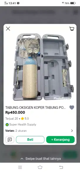 Tabung oksigen fortebel baru