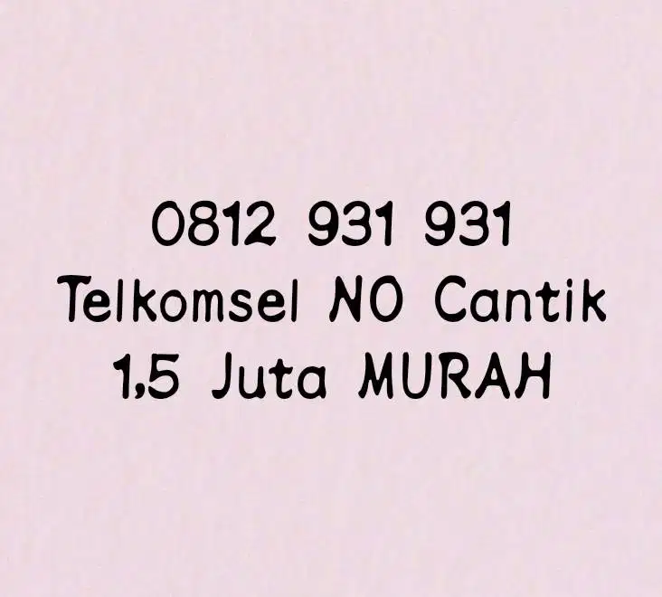 Telkomsel No cantik murah