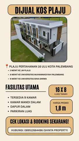 DIJUAL KOSAN INDEN DI PLAJU KOTA PALEMBANG