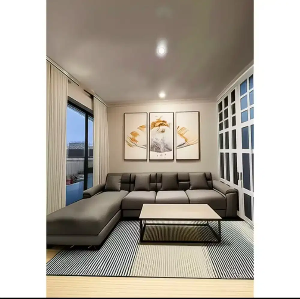 Sofa L Selonjor Jumbo meja besi
