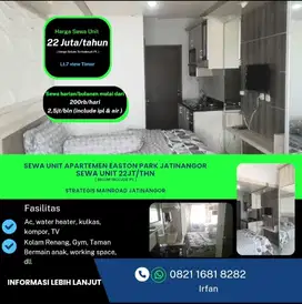 Disewa Cepat Apartemen Studio Easton Park Jatinangor Dibawah Pasar