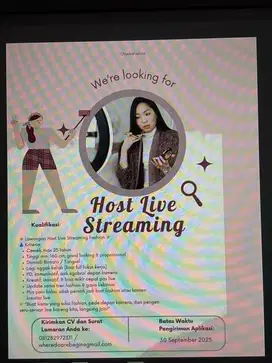 Lowongan Host Live Streaming Fashion