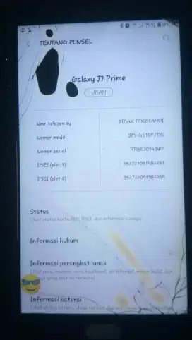 DIJUAL SAMSUNG J7 PRIME RAM 3GB/32GB. MINUS TOMPEL DIKIT ATAS KIRI