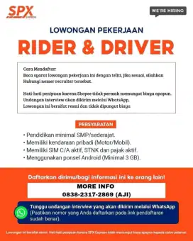 LOWONGAN KERJA KURIR SPX EXPRESS