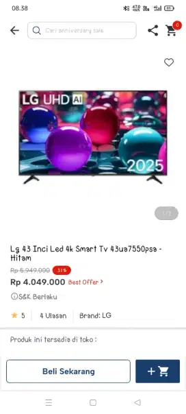 Promo TV 43 inch LG