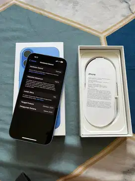 Iphone 16 128 Gb warna Biru All Operator Bh 100% Mulus Garansi On