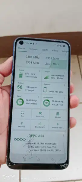 Opo. A54.   6/128.  Mnus retak tombol folume keras