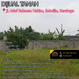 Tanah Kavling Developer Hotel Raya Arief Arif Rahman Hakim Surabaya