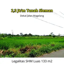 Tanah Strategis View Sawah Di Dekat Jalan Magelang Sleman