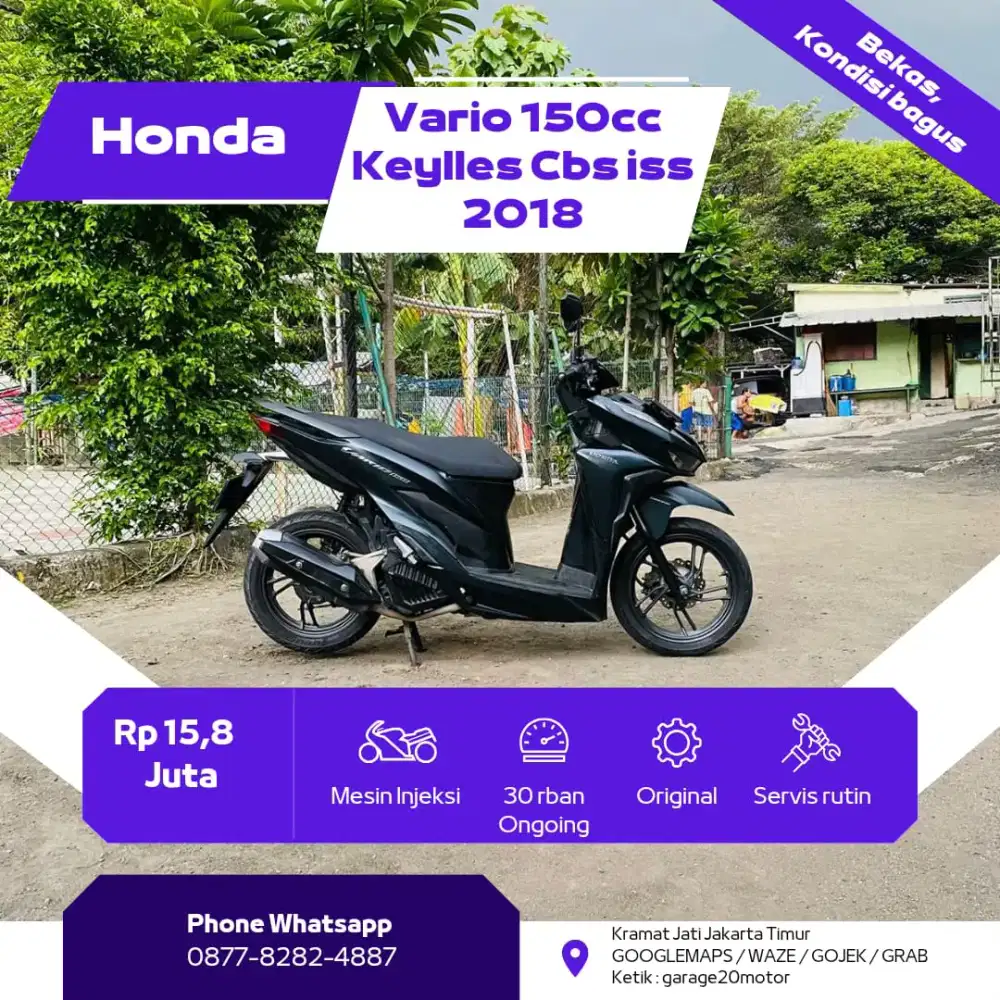 Honda Vario 150cc CBS Iss Esp Keylles Fi Tahun 2018