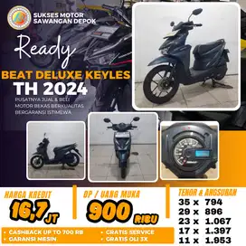 DP 900 CASH KREDIT HONDA NEW BEAT DELUXE KEYLES TH 2024 MULUS GARANSI