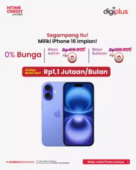 Cicilan iPhone 16 Free Bunga & Admin