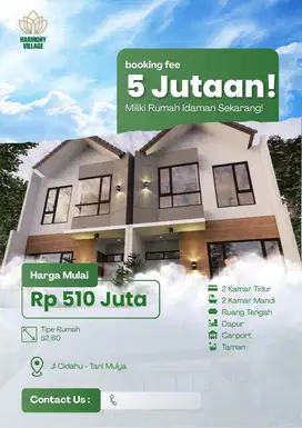 Booking Fee 5 Jutaan, Rumah Impian Jadi Kenyataan!