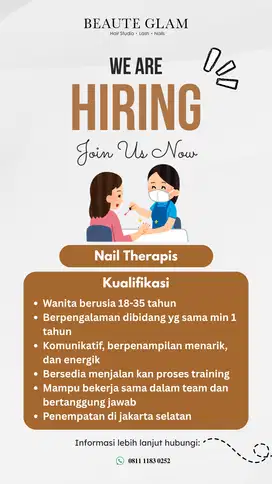 Lowongan Nail Therapis Jakarta Selatan