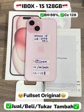 Iphone 15 128gb second ibox bh 98% mulus like new cicilan 0%