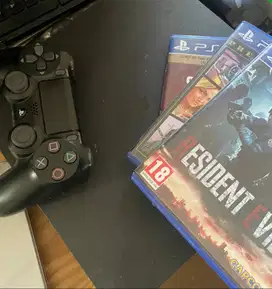 PlayStation 4 Slim Original + 2 Game Bluray GTA V & Resident Evil 2