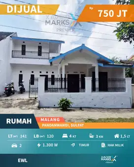 Rumah Murah 1,5 Lt di Pandanwangi Sulfat Malang Under 1M