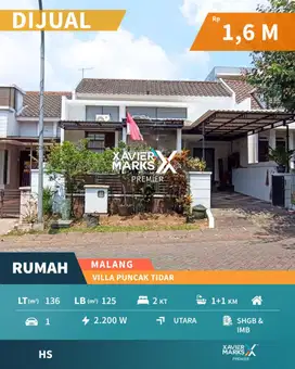 Rumah di Villa Puncak Tidar Malang Minimalis Terawat