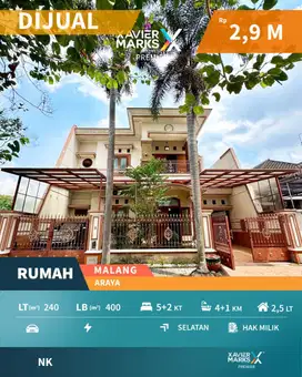 Rumah Klasik Terawat Siap Huni di Araya Golf Blimbing Malang
