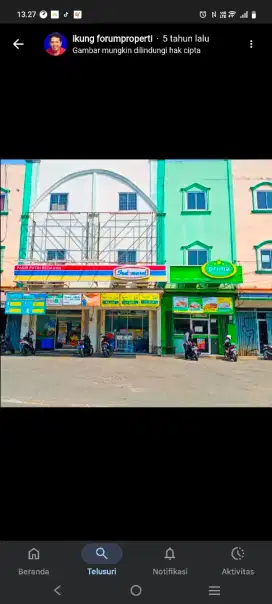 Disewakan ruko 3,5 lantai pinggir jalan raya sawangan, depok