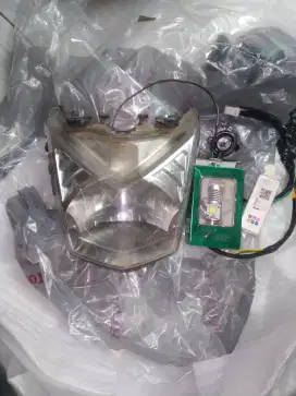 Reflektor Ori Beat F1 + Lampu Led + Lampu Bohlam