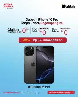 Cicilan  bungan  0% 16 pro
